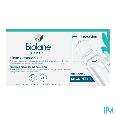 produit BIOLANE SERUM PHYSIOLOGIQUE 20X5ML