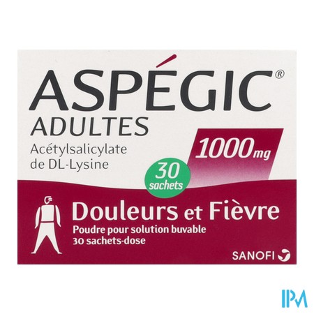 vignette ASPEGIC  1000MG    PDR SAC 30