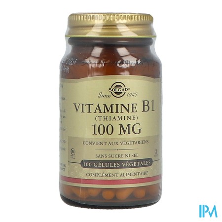 vignette SOLGAR VIT B1 100MG GELUL VEG100