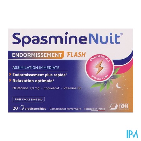 vignette SPASMINENUIT FLASH 1,9MG CPR 20