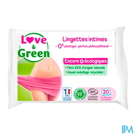 vignette LOVE &amp; GREEN LINGETTES INTIMES X20