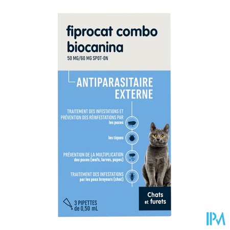 vignette BIOCANINA FIPROCAT COMBO CHAT FURET 3PIP
