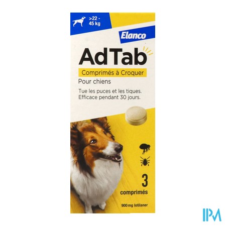 vignette ADTAB 900MG CHIENS 22-45KG CPR3