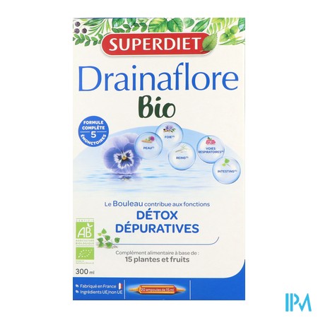 vignette SUPERDIET DRAINAFLORE BIO BUV AMP 15ML 20