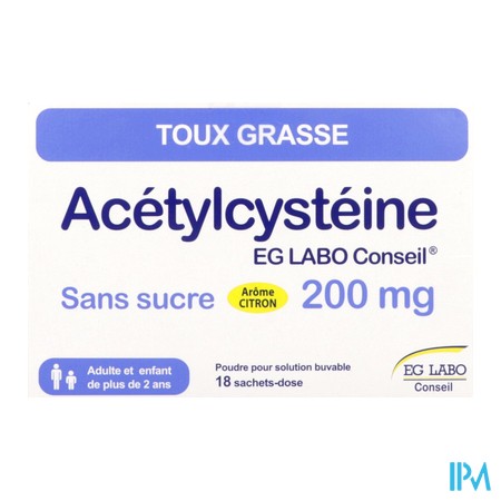 produit ACETYLCYSTEINE EGC 200 S/SUC18