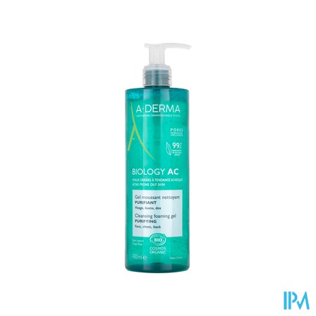 vignette A-DERMA BIOLOGY AC GEL MOUSS 400ML