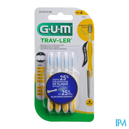vignette GUM TRAVLER BROSSET 1,3MM 1514 X4