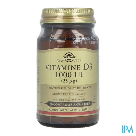 vignette SOLGAR VIT D3 1000UI CPR CROQ 100