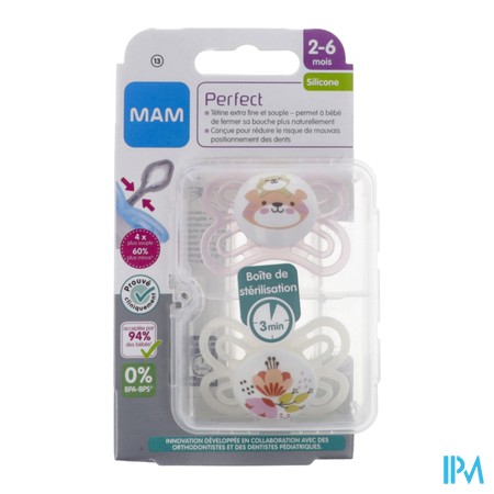 vignette MAM SUC 0-6M PERF DECOR SIL X2