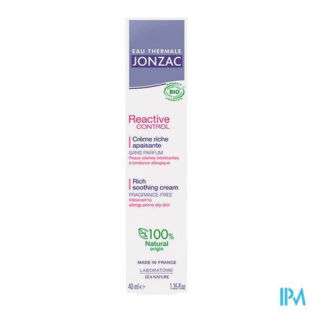 vignette JONZAC REAC CONTROL CR RICHE 40ML