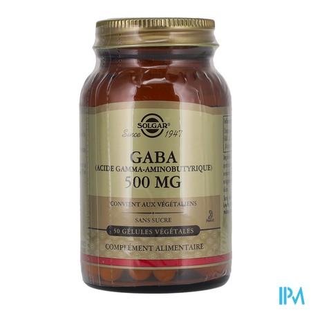 vignette SOLGAR GABA 500MG GELUL VEG 50