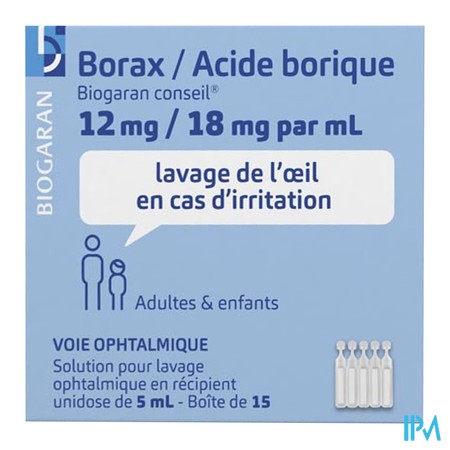 produit BORAX/AC.BORIQUE BGR CONS OPH5ML15