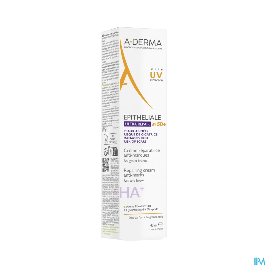 vignette A-DERMA EPITHELIALE AH CR SPF50+ 40 ML