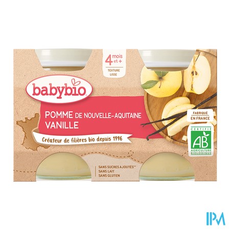 vignette BABYBIO POMME/VANILLE 2X130G