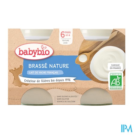vignette BABYBIO BRASSE VACHE NATURE 6M 2X130G