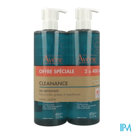 vignette AVENE CLEANANCE GEL NETT 2X400ML