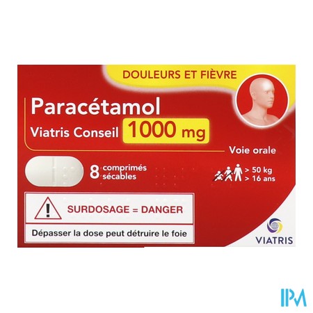produit PARACETAMOL VIC 1000MG CPR BT8