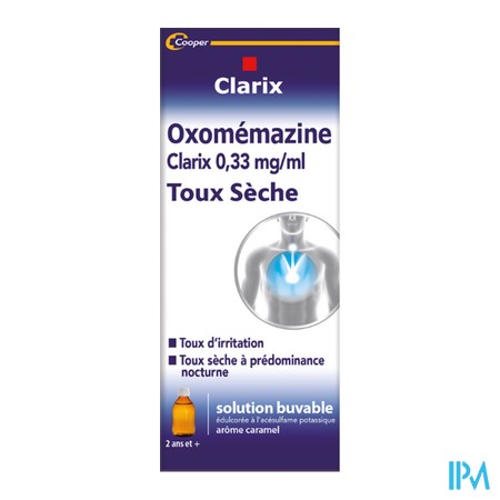vignette OXOMEMAZINE 0,33MG/ML CLR S/S150ML