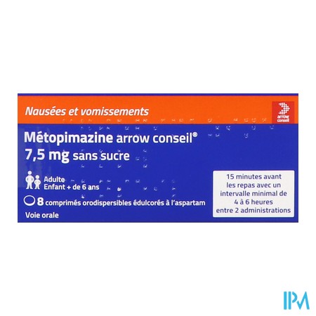 produit METOPIMAZINE AWC7,5MG SS DISP8