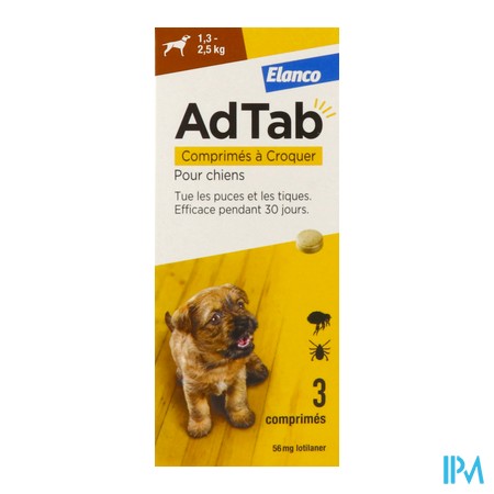 produit ADTAB 56MG CHIENS 1.3-2.5KG CPR3