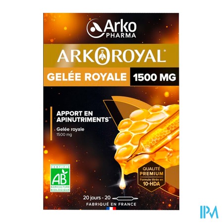 vignette ARKOROYAL GELEE ROYALE BIO 1500MG AMP 20