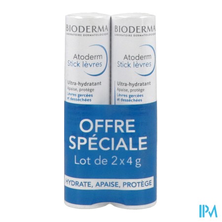 vignette BIODERMA ATODERM STICKS LEVRES 2X4G