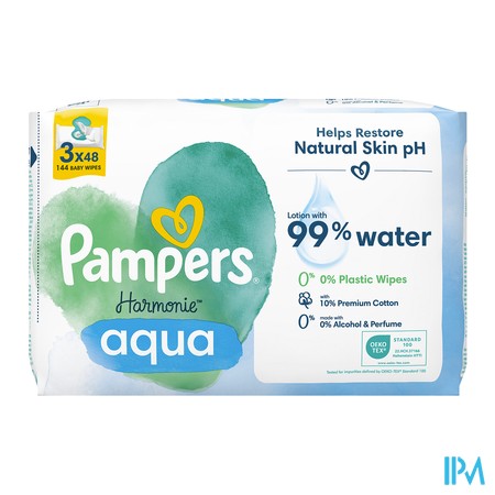 produit PAMPERS HARMONIE AQUA 0% LING 48X3