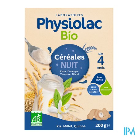 produit PHYSIOLAC CEREALES DU SOIR 200G CERTBIO