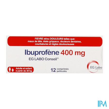 produit IBUPROFENE EGC 400MG CPR BT12