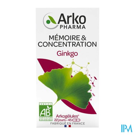 produit ARKOGELULES GINKGO BIO GELU BT45