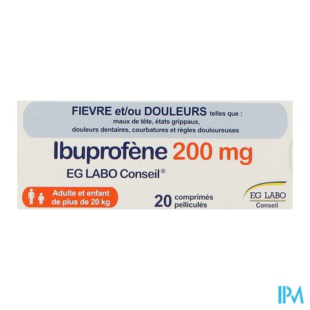 produit IBUPROFENE 200MG EG CPR 20