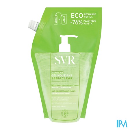 vignette SVR SEBIACLEAR GEL MOUSSANT REFILL 400ML