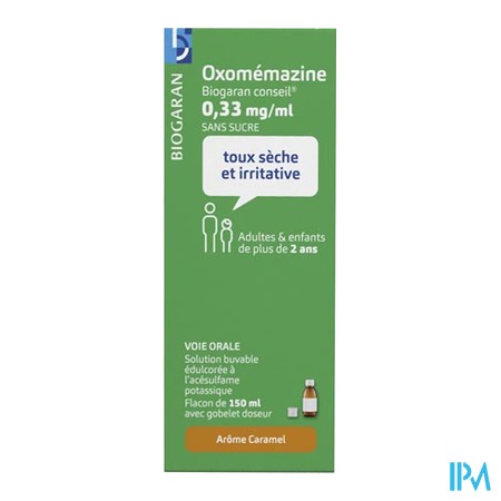 vignette OXOMEMAZINE 0,33MG/ML BGC S/S150ML