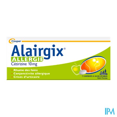 produit ALAIRGIX CETIRIZINE 10MG CPR SEC 7