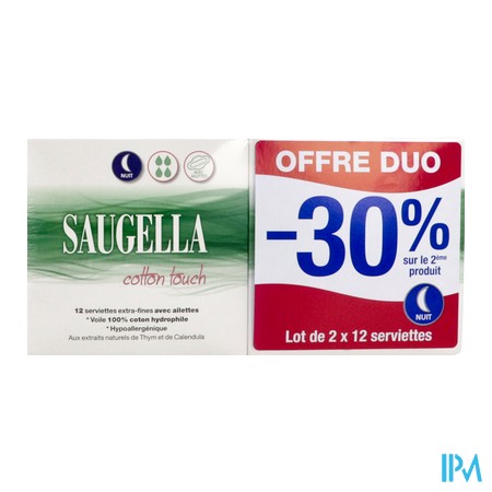 vignette SAUGELLA COT TOUCH SERV NUIT 12X2