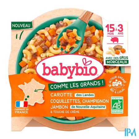 vignette BABYBIO CAROTTES COQUILL CHAMPIG 15M 200G