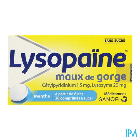 vignette LYSOPAINE CETYL CPR SUCER S/S18X2