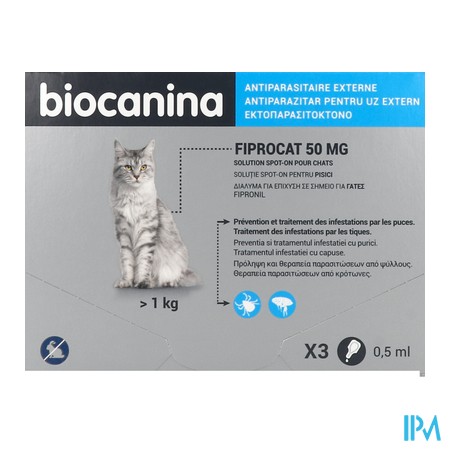 vignette FIPROCAT 50MG SPOTON CHAT PIPET 3