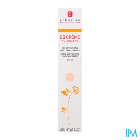 vignette ERBORIAN BB CREME CLAIR 40ML