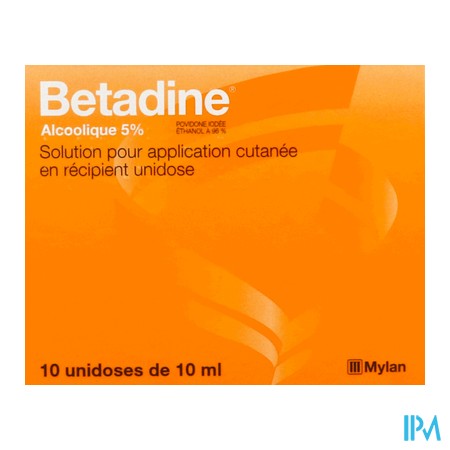 vignette BETADINE ALCOOLIQUE 5% SOL 10ML 10