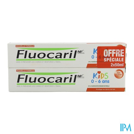 vignette FLUOCARIL KIDS GEL FRAISE 2X50ML