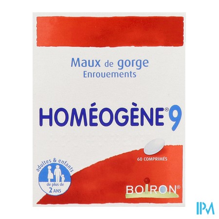 produit BOIRON HOMEOGENES CPR  9 ANGINES