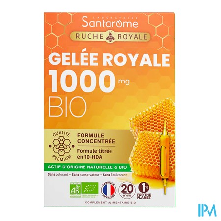 produit SANTAROME GELEE ROYALE 1000MG BIO AMP20