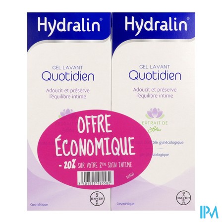 vignette HYDRALIN APAISA 200 ML X2