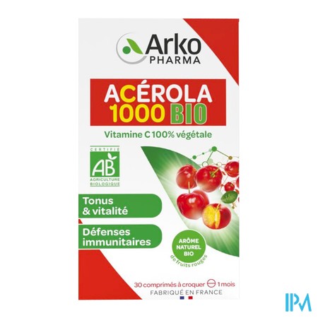 produit AZINC NATUREL ACEROLA 1000 BIO CPR30