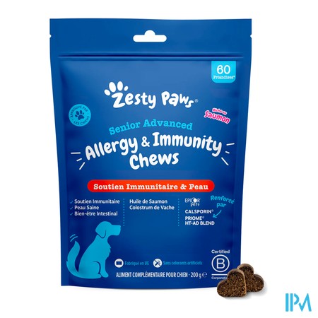 produit ZESTY PAWS SEN ADV ALLER/IMM CHEWS SALM60