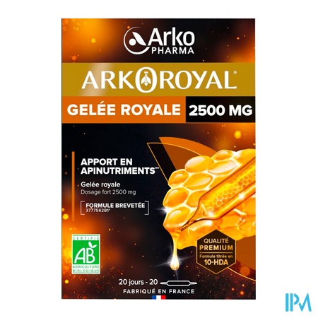 produit ARKOROYAL GELEE ROYALE 2500MG 20AMP 10ML