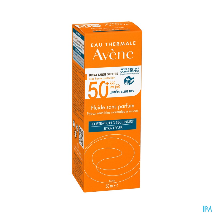 vignette AVENE SOL SPF50+ FLUID S/PARF 50ML