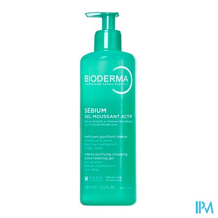 vignette BIODERMA SEBIUM GEL MOUSSANT ACTIF 400ML