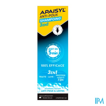 vignette APAISYL ANTI-POUX SHAMPOING 3EN1 200ML